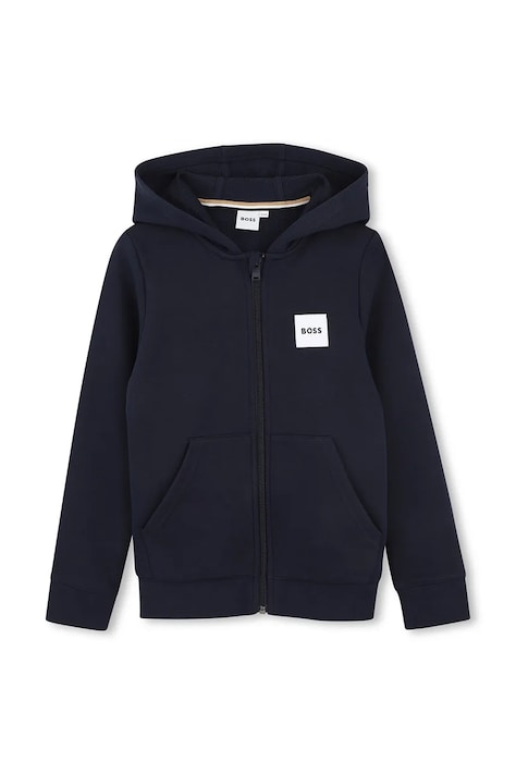 BOSS bluza dziecięca z bawełny granatowa J52945