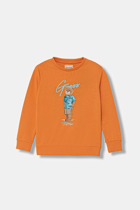 Guess bluza dziecięca bawełniana pomarańczowa N6GQ04 KA6R4