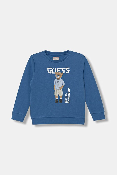 Guess bluza dziecięca bawełniana niebieska N6GQ04 KA6R4