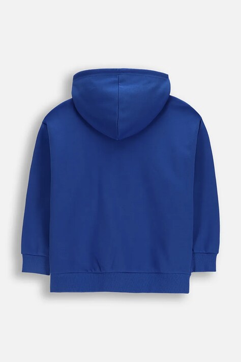 Coccodrillo bluza dziecięca kolor niebieski z kapturem gładka EVERYDAY BOY