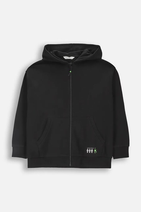 Dječja dukserica Coccodrillo boja: crna, s kapuljačom, bez uzorka, EVERYDAY BOY