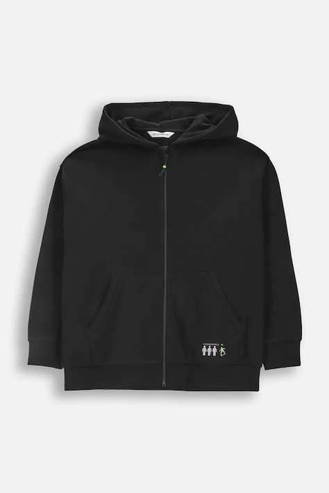 Dječja dukserica Coccodrillo boja: crna, s kapuljačom, bez uzorka, EVERYDAY BOY