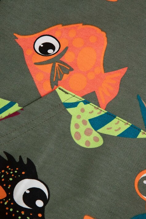 Coccodrillo bluza dziecięca kolor zielony z kapturem gładka FISHING CLUB BOY KIDS