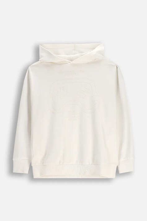 Dječja dukserica Coccodrillo boja: bež, s kapuljačom, s tiskom, NORMCORE BOY JUNIOR