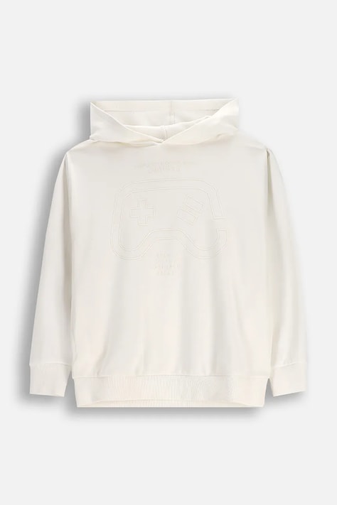 Dječja dukserica Coccodrillo boja: bež, s kapuljačom, s tiskom, NORMCORE BOY JUNIOR