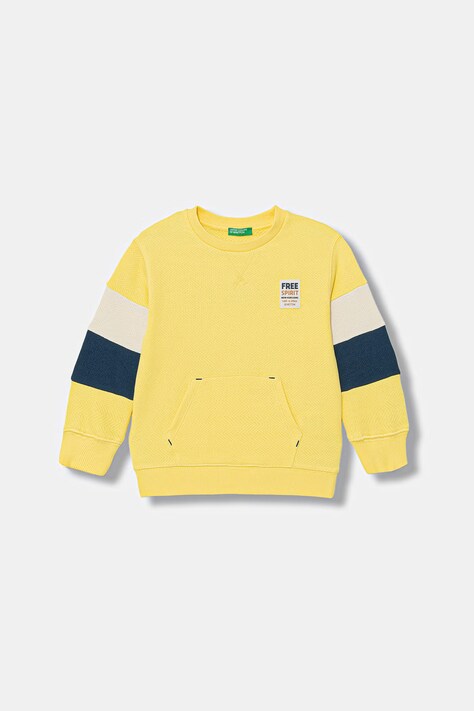 United Colors of Benetton mikina dětská bavlněná žlutá 30DSG10LY