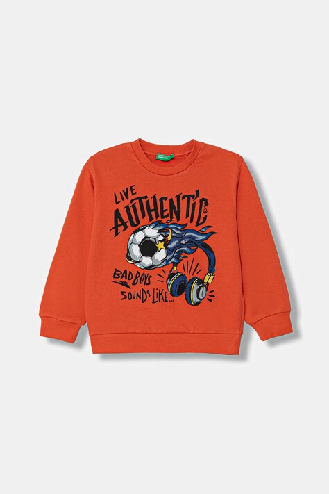 United Colors of Benetton mikina dětská bavlněná oranžová 3NBMG10M9