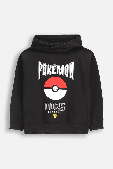 Coccodrillo bluza z kapturem dziecięca z bawełną czarna LICENCE BOY