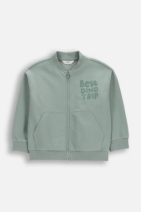 Coccodrillo bluza rozpinana dziecięca bawełniana zielona NORMCORE BOY KIDS