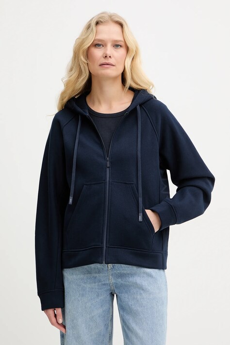 Weekend Max Mara bluza NUVOLE damska kolor granatowy z kapturem gładka 2615921021600