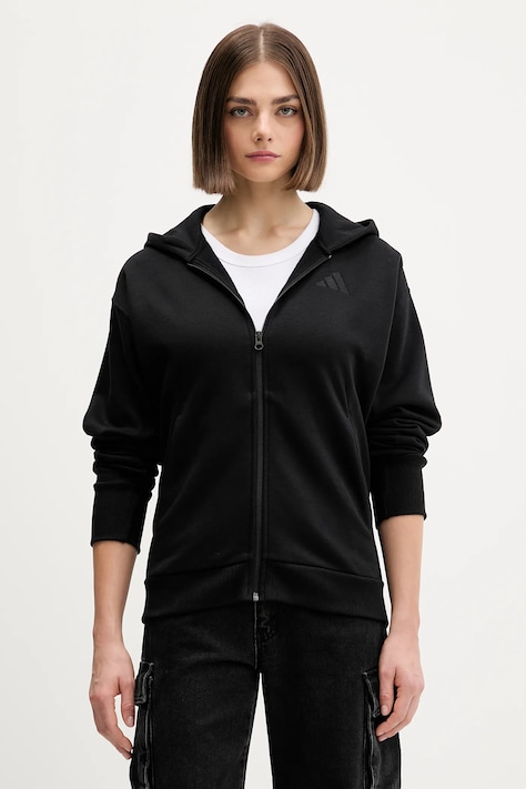 Mikina adidas All SZN čierna farba, s kapucňou, jednofarebná, IX3809