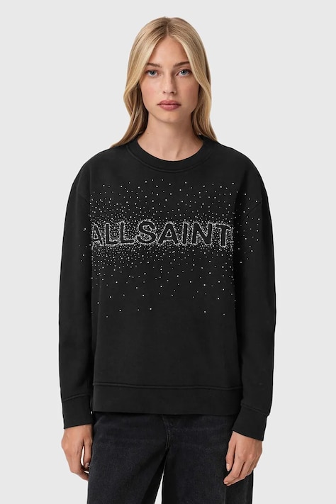 Кофта AllSaints колір чорний з аплікацією W052JE