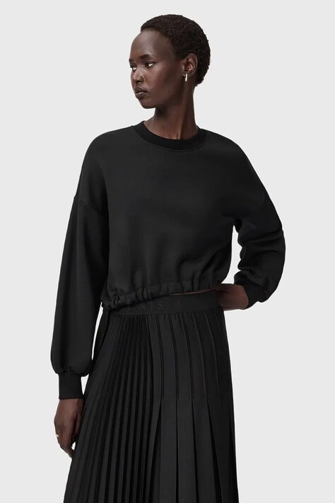 AllSaints bluza damska kolor czarny gładka W093JD