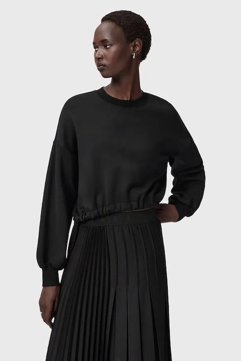 AllSaints bluza damska kolor czarny gładka W093JD