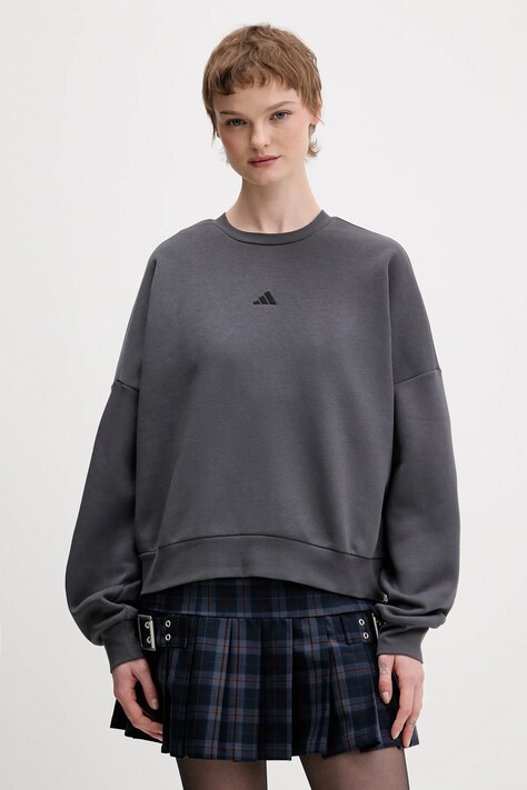 adidas bluza damska kolor szary gładka KC5279