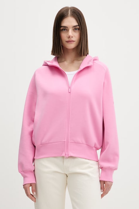 Μπλούζα adidas The Soft Lux χρώμα: ροζ, με κουκούλα, KE9144