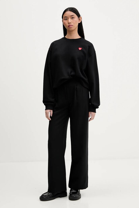 HUGO bluza bawełniana damska kolor czarny gładka 50555808