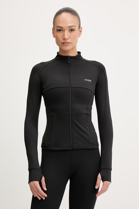 Guess bluza MARGOT damska kolor czarny gładka V6RP15 KD952