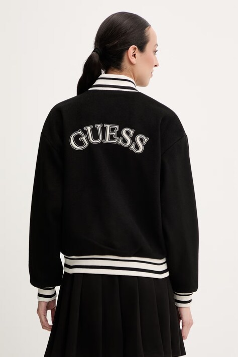 Μπουφάν bomber Guess ARTEMISIA χρώμα: μαύρο, V6RL00 WM072
