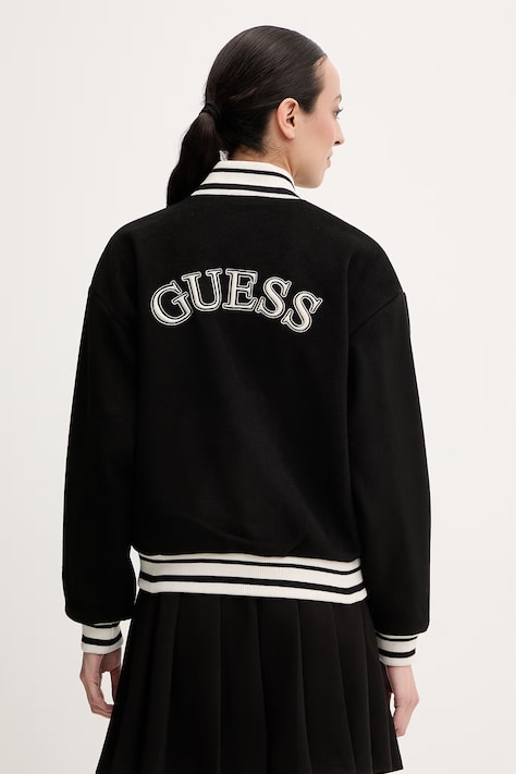 Μπουφάν bomber Guess ARTEMISIA χρώμα: μαύρο, V6RL00 WM072
