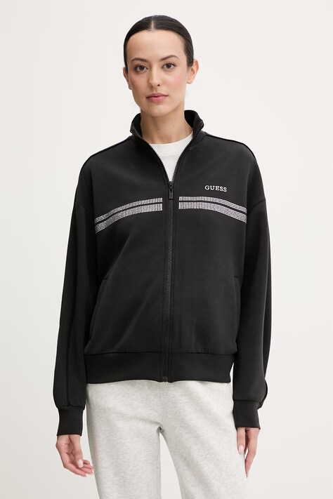 Μπλούζα Guess BERTHE χρώμα: μαύρο, V6RQ01 KCAY2
