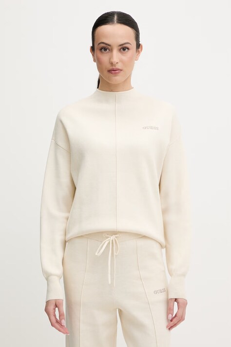 Guess sweter URSULA damski kolor beżowy lekki V6RQ10 Z4850