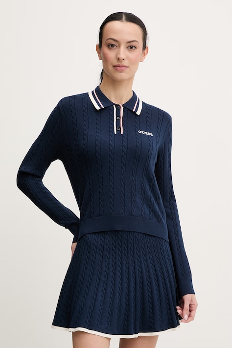 Guess sweter SHARI damski kolor granatowy lekki V6RR01 Z4652