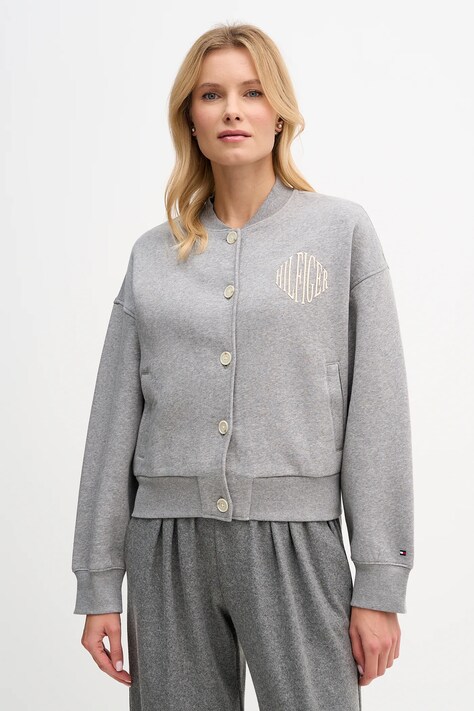 Tommy Hilfiger bluza damska kolor szary z aplikacją WW0WW47847