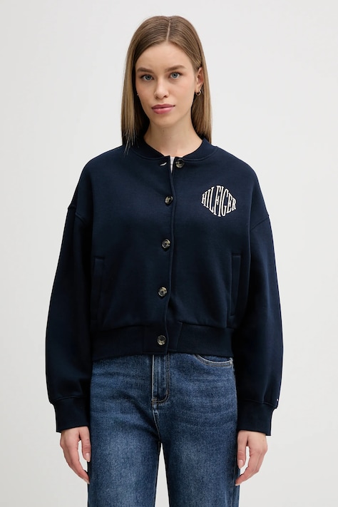 Tommy Hilfiger bluza damska kolor granatowy z aplikacją WW0WW47847