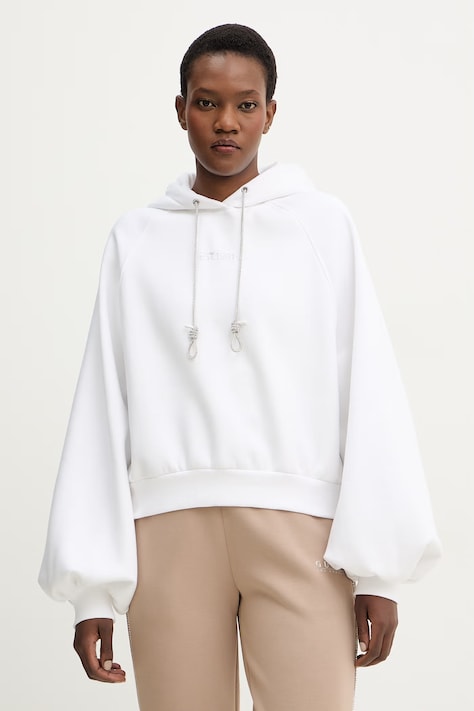 Mikina Guess KRYSTAL biela farba, s kapucňou, s potlačou, W6RQ11 KB681