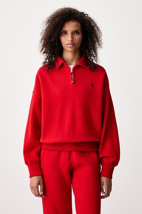 Polo Ralph Lauren Mikina dámská s bavlnou červená 211B18685