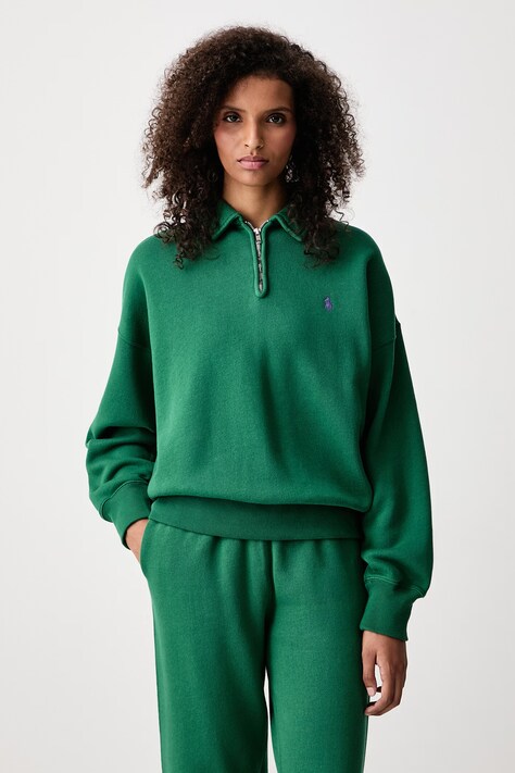 Polo Ralph Lauren Mikina dámská s bavlnou zelená 211B18685
