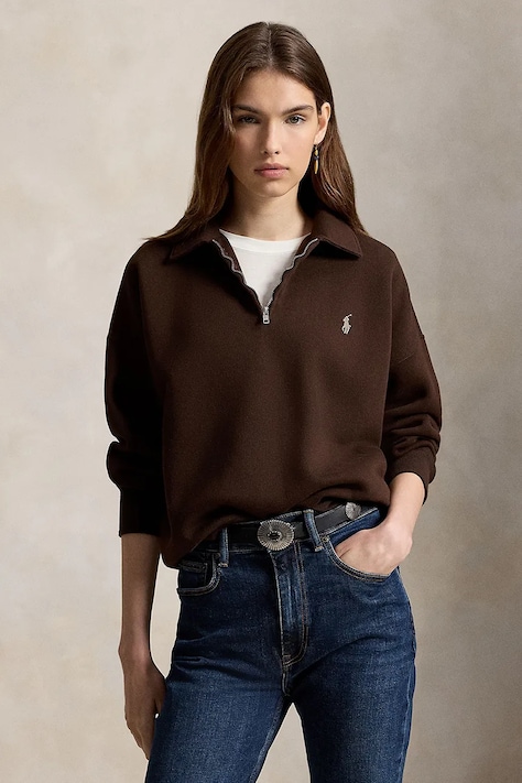 Polo Ralph Lauren Felpa con cotone da donna marrone 211B18685