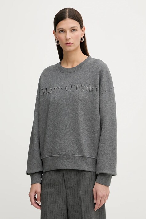 Marc O'Polo bluza bawełniana damska kolor szary gładka 600407354175
