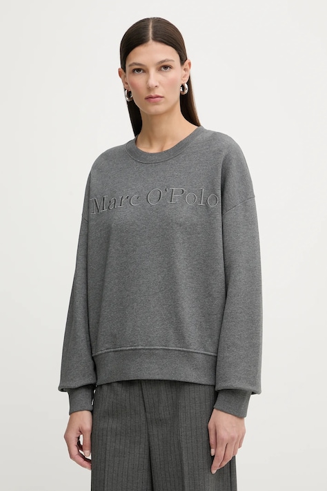 Marc O'Polo bluza bawełniana damska kolor szary gładka 600407354175