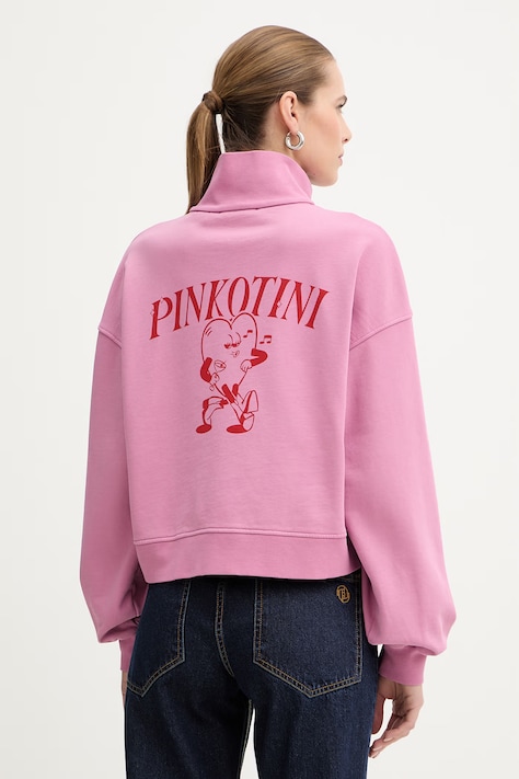 Pinko bluza bawełniana damska kolor różowy z nadrukiem 106360 A34U