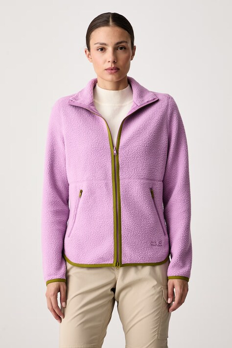 Jack Wolfskin Bluza rozpinana damska polarowa Lite Curl fioletowa A65751