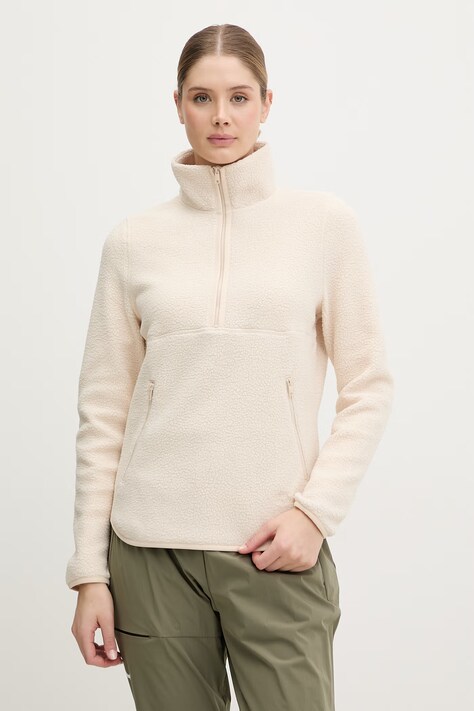 Jack Wolfskin bluza sportowa damska polarowa Lite Curl beżowa A65750