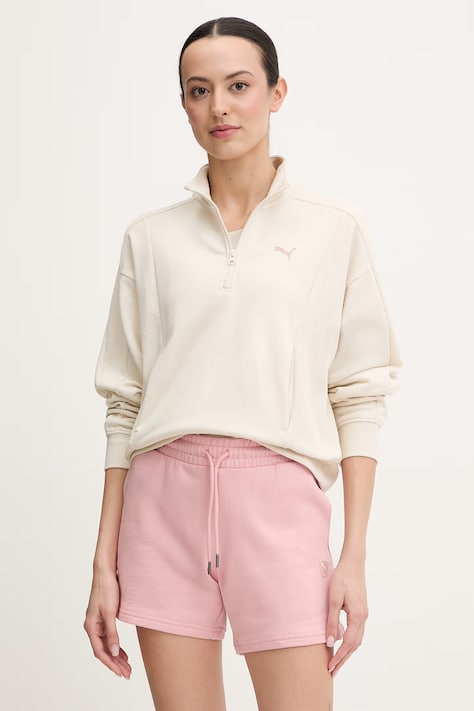 Puma bluza Class Relaxed damska kolor beżowy gładka 691873