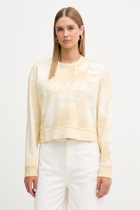 ERMANNO Firenze bluza damska bawełniana beżowa D48EM016EB2