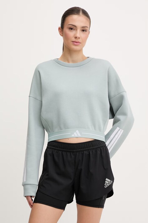 adidas Performance bluza treningowa Hyperglam damska kolor turkusowy z nadrukiem KC7650