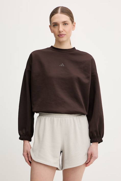 adidas Performance bluza treningowa Motion kolor brązowy z nadrukiem KD0268