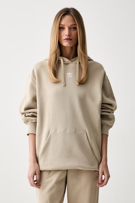 adidas Originals кофта с капюшоном для женщин с хлопком бежевая KC9108