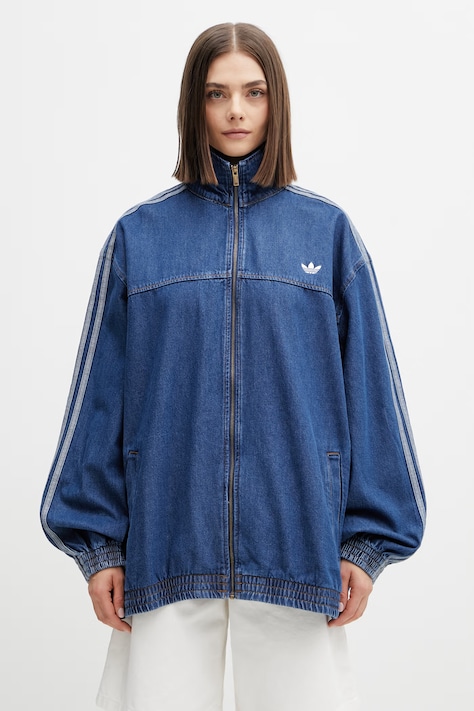 Traper jakna adidas Originals Firebird boja: plava, za prijelazno razdoblje, oversize, KD2920