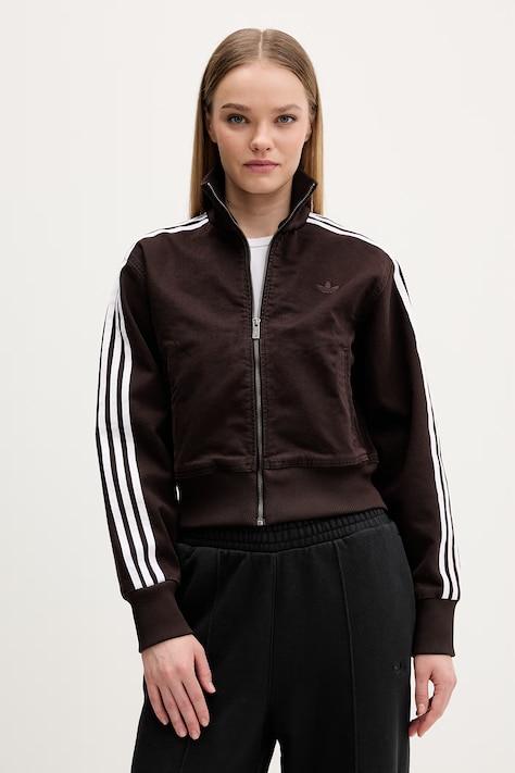 adidas Originals jachetă de bumbac Firebird culoarea maro, de tranziție, KD2937