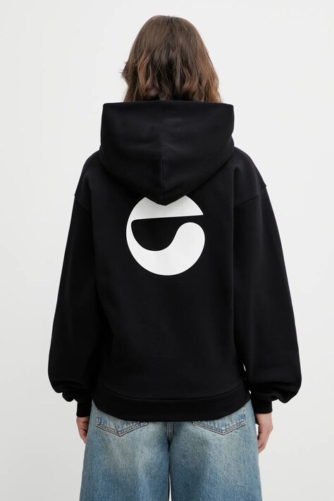 Coperni bluza Classic damska kolor czarny z kapturem z nadrukiem COPJS15F5035