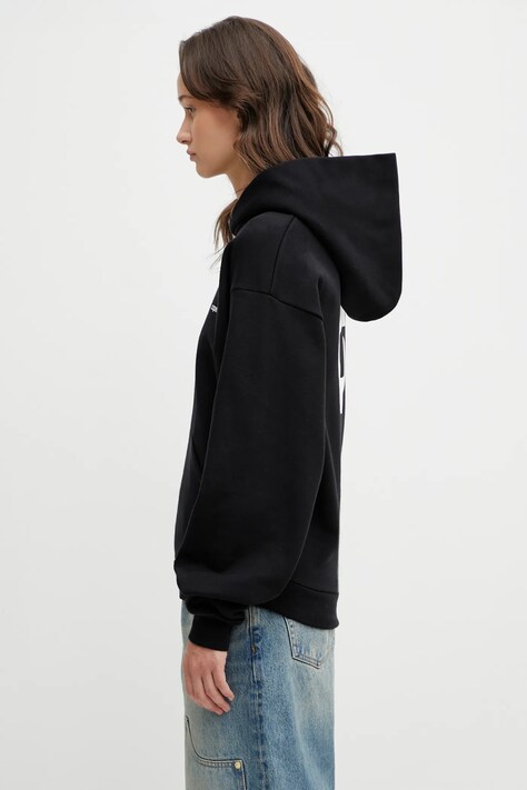 Coperni bluza Classic damska kolor czarny z kapturem z nadrukiem COPJS15F5035