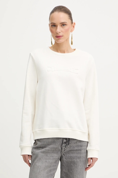 Elisabetta Franchi bluza damska kolor beżowy gładka MD03P61E2