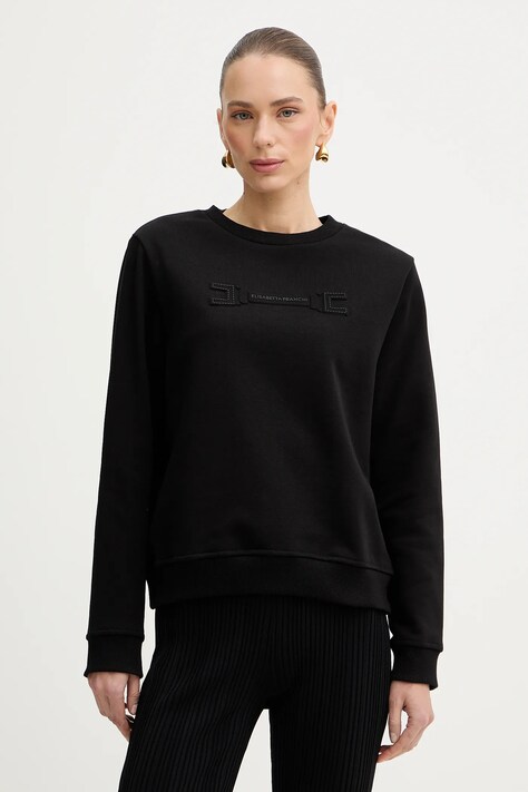 Elisabetta Franchi bluza damska kolor czarny gładka MD03P61E2