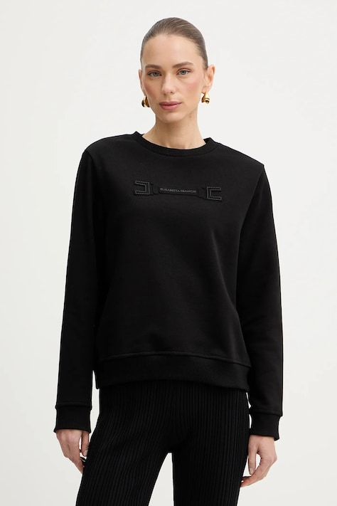 Elisabetta Franchi bluza damska kolor czarny gładka MD03P61E2